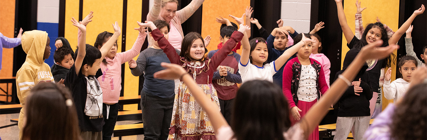 students dancing