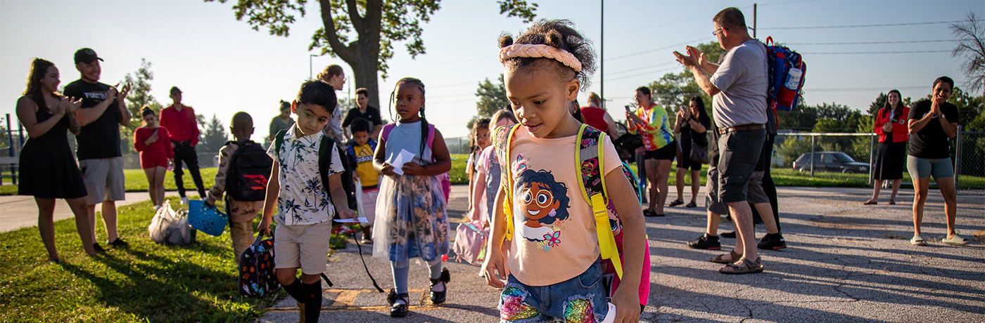 students on first day of school